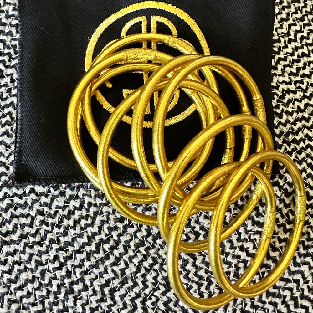 Gold (X-Large) 9 bangles. Original All Weather Bangles from BuDhaGirl.